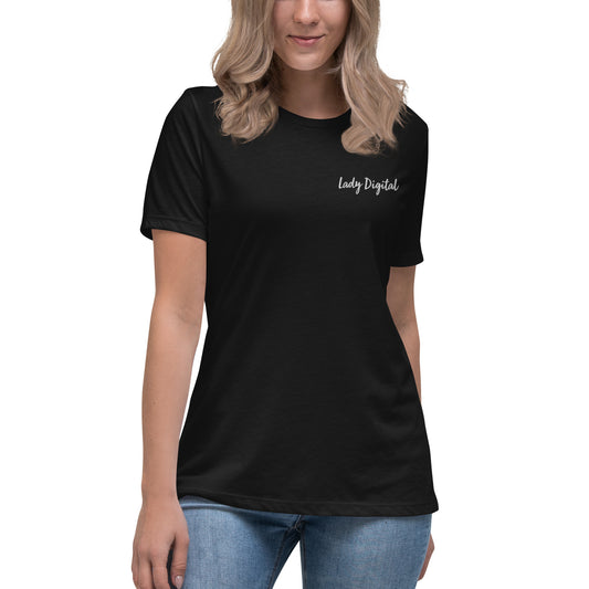 Lady Digital Embroidered Women's Relaxed T-Shirt